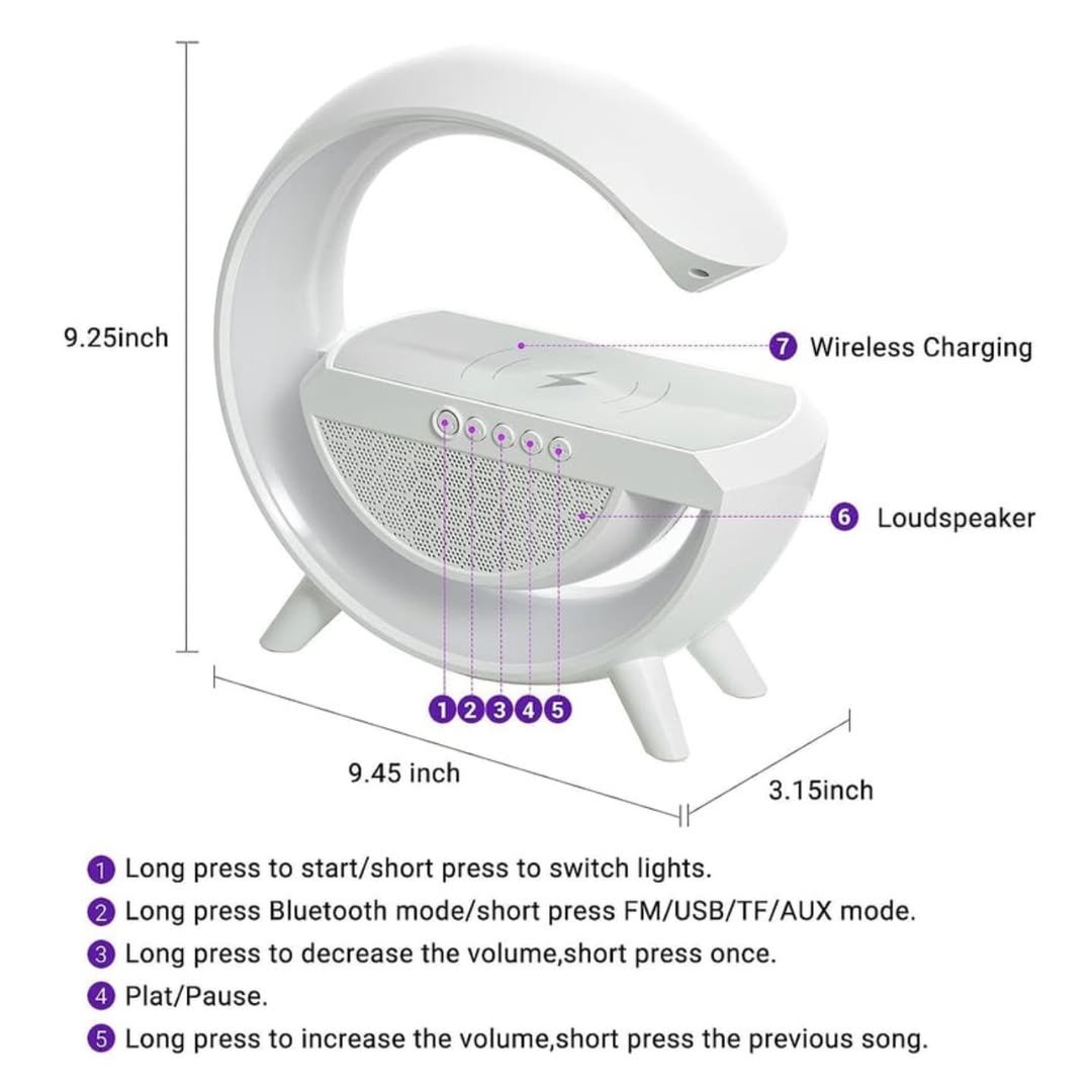 G Shape LED Wireless Charging Speaker Lamp - Image 6