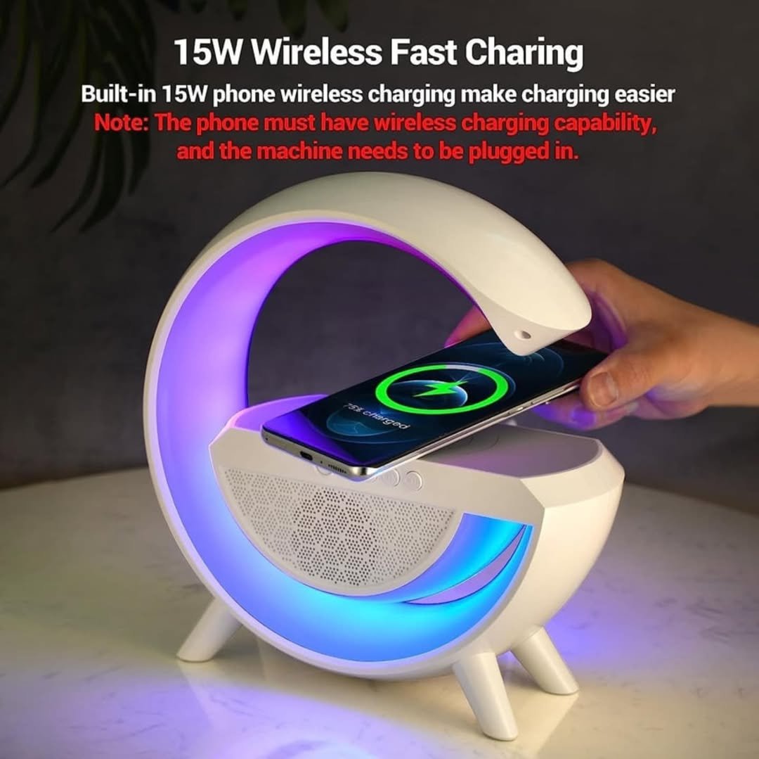 G Shape LED Wireless Charging Speaker Lamp - Image 2