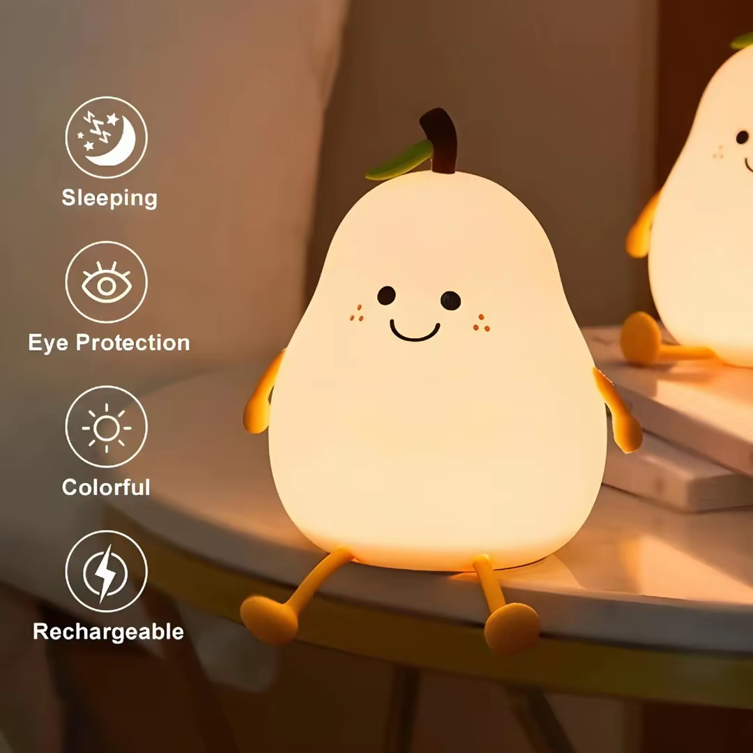 LED Night Light Pear Table Rechargeable Lamp
