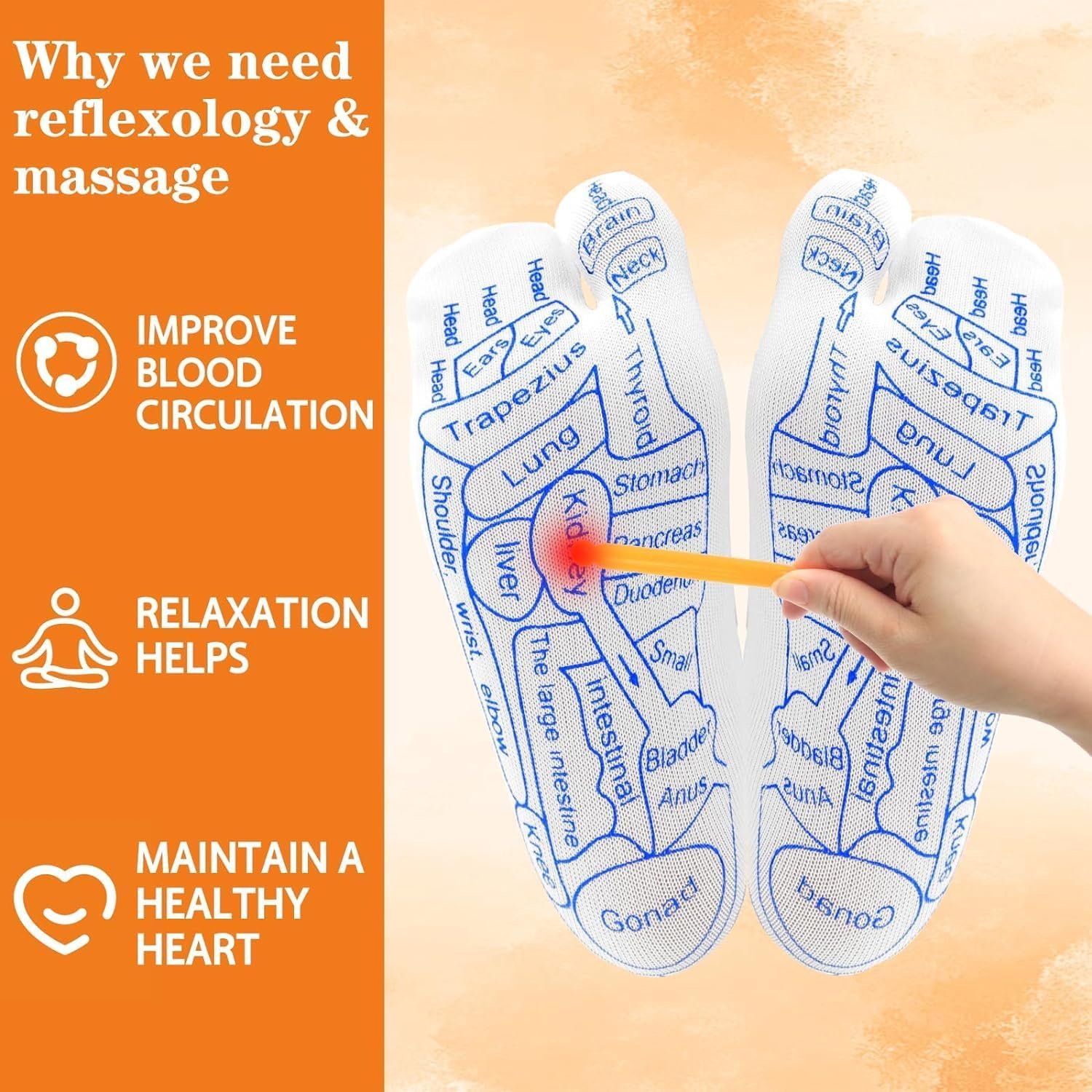 Acupressure Reflexology Foot Massage Socks With Tool - Image 4
