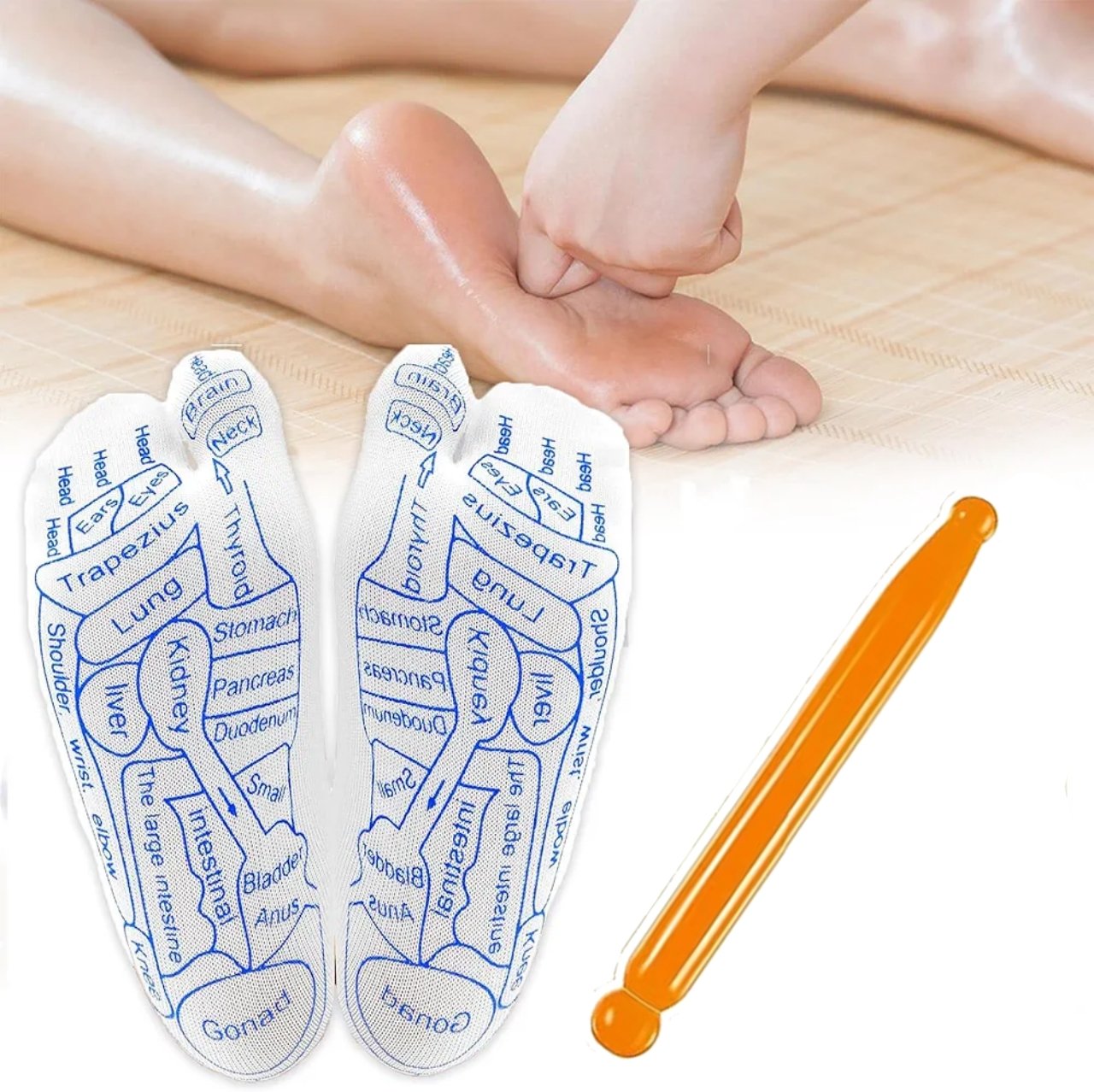 Acupressure Reflexology Foot Massage Socks With Tool - Image 2