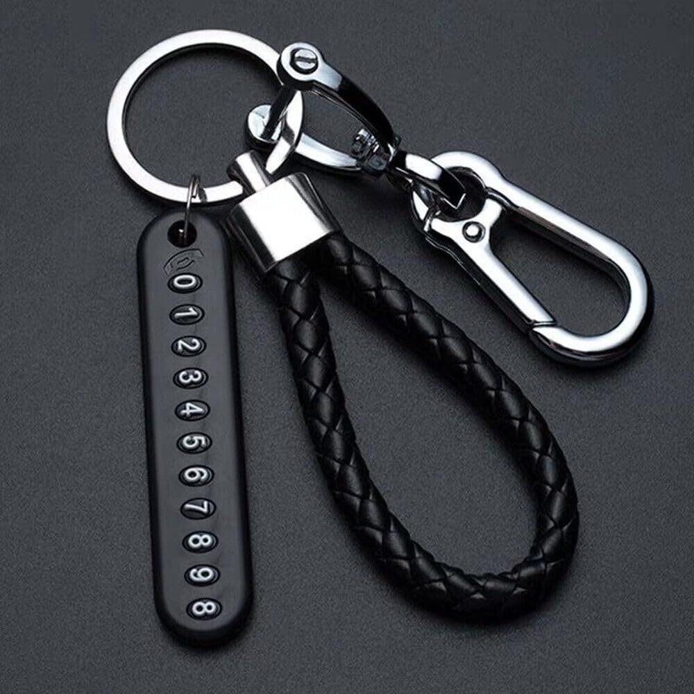 Anti Lost Car Keychain with Phone Number