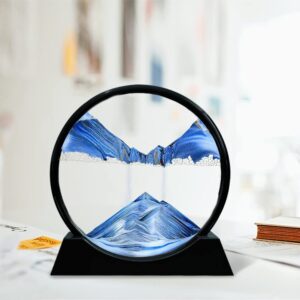3D Moving Sand Art Picture Round Glass