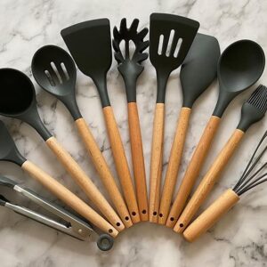 12-Piece Kitchen Utensils Set: Non-Stick Silicone