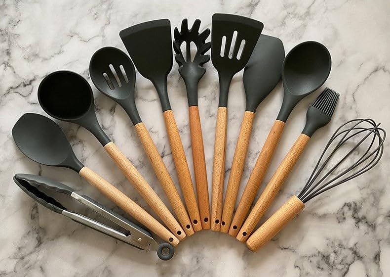 12-Piece Kitchen Utensils Set: Non-Stick Silicone - Image 2
