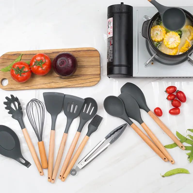 12-Piece Kitchen Utensils Set: Non-Stick Silicone - Image 5
