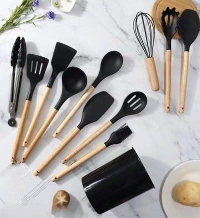 12-Piece Kitchen Utensils Set: Non-Stick Silicone - Image 6
