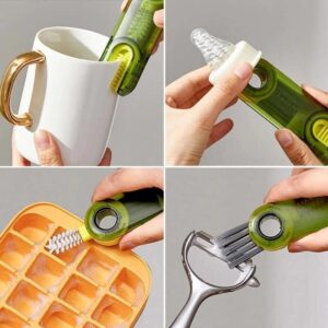 3 in 1 Multifunctional Bottle Cleaning 2 Pcs Brush