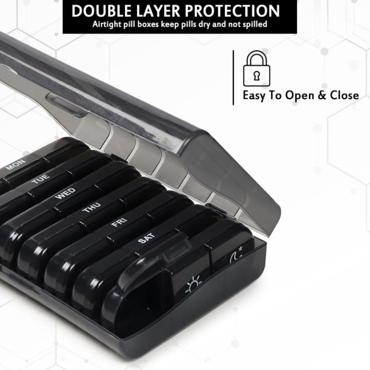 Compact Travel Medicine Organizer with 7 Moisture-Resistant Compartments – Portable Pill Case for Vitamins & Supplements - Image 6