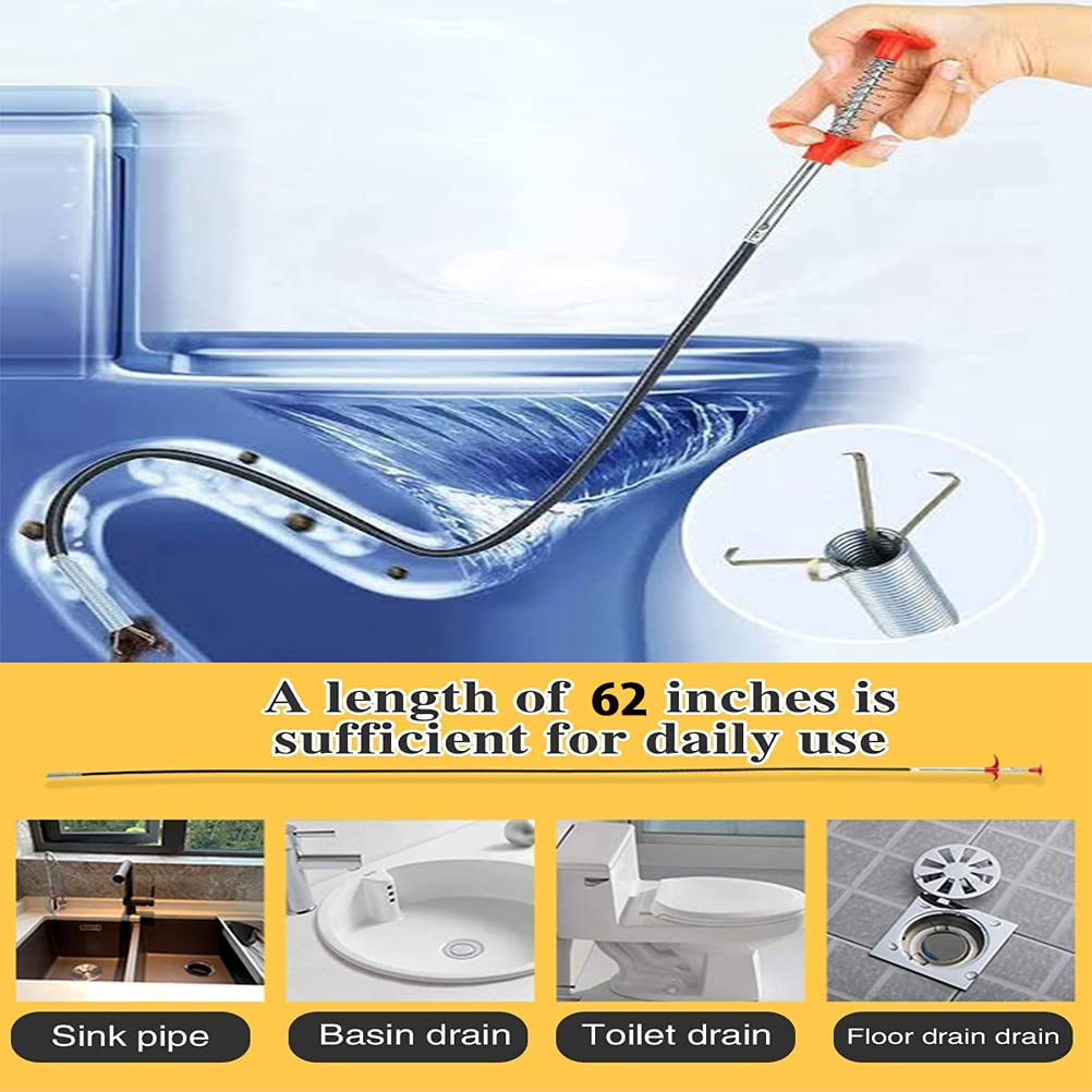 Drain Catcher Claw Tool – 5ft Stainless Steel Hair Remover for Sink, Shower & Bathtub | Flexible Drain Cleaning Stick for Kitchen & Bathroom - Image 5