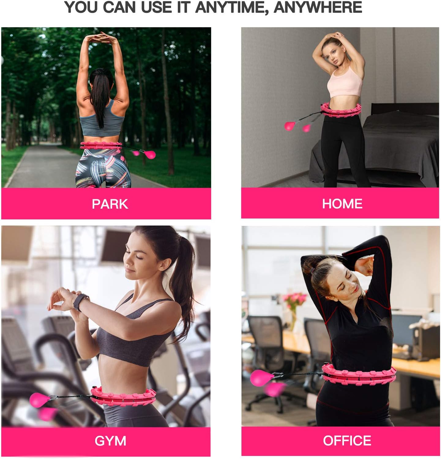 Adjustable Weighted Hula Hoops for Fitness - 24 Detachable Sections for All Ages - Image 11