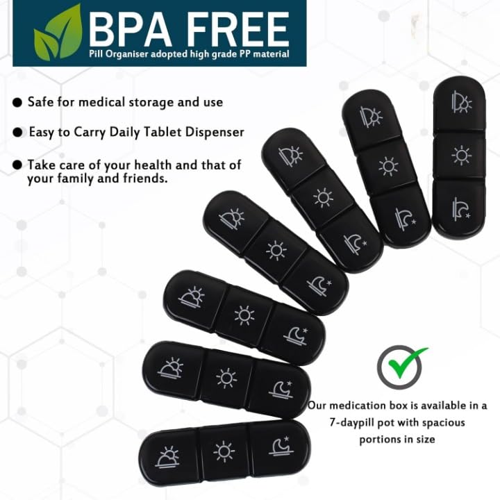 Compact Travel Medicine Organizer with 7 Moisture-Resistant Compartments – Portable Pill Case for Vitamins & Supplements - Image 8