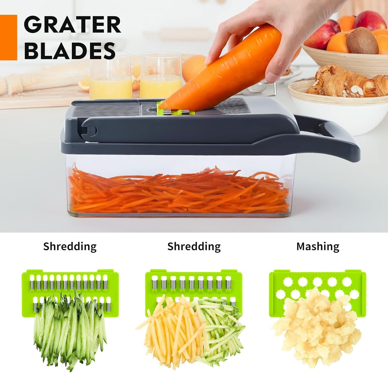 14 in 1 Food Chopper with 8 Blades and Container Multifunctional Food Vegetable Cutter - Image 2