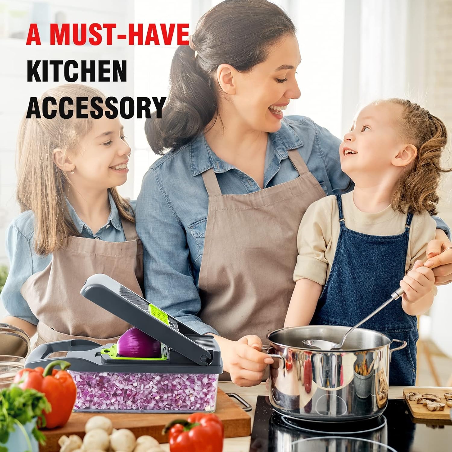 14 in 1 Food Chopper with 8 Blades and Container Multifunctional Food Vegetable Cutter - Image 3