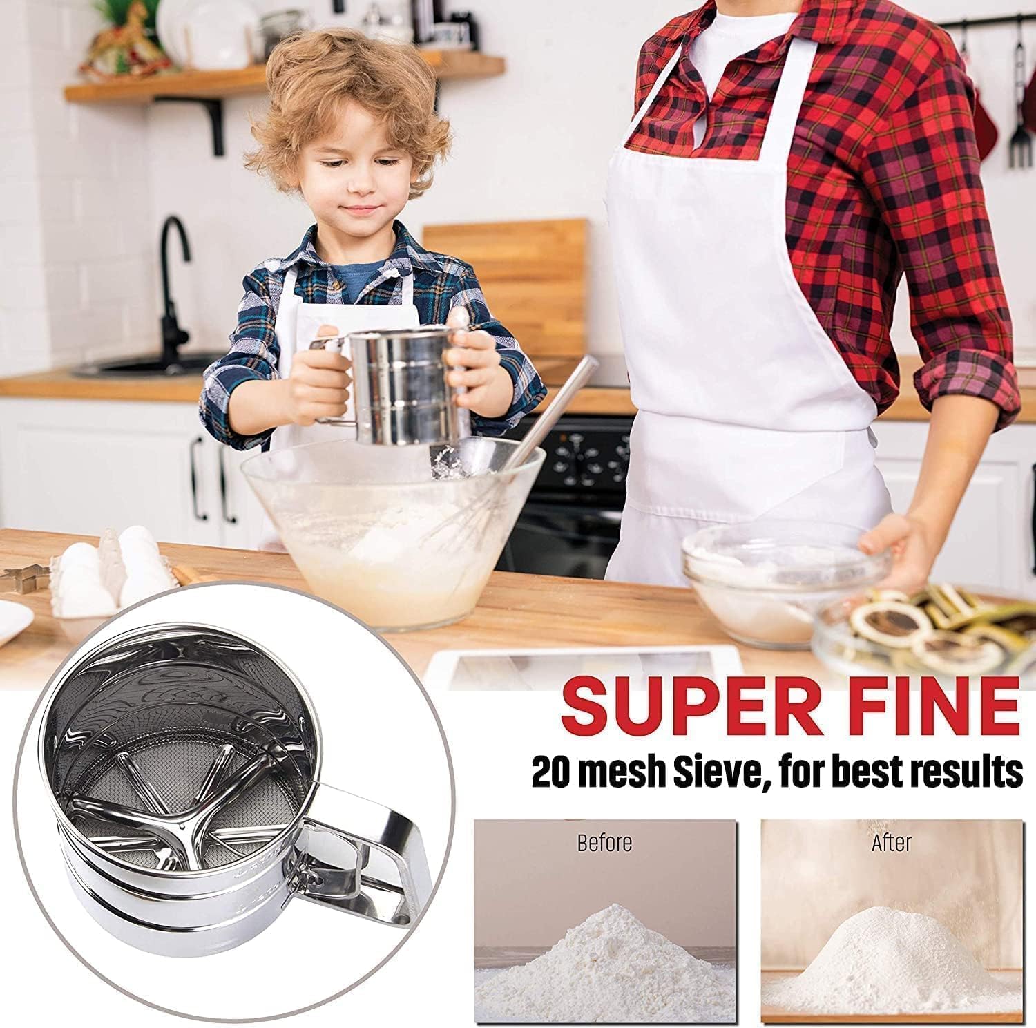Stainless Steel Flour Sifter Cup – Manual Sieve for Baking - Image 4