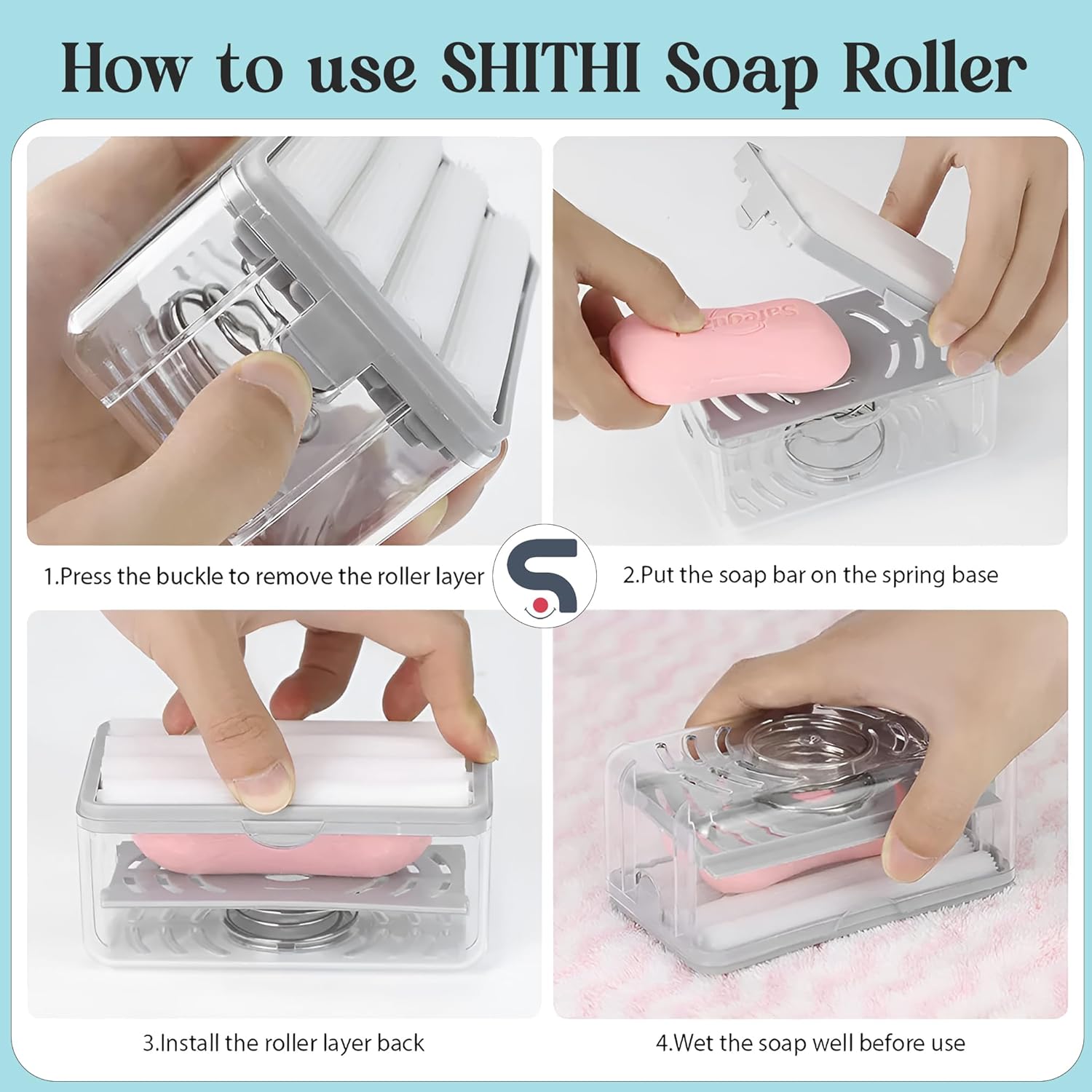 2 in 1 Soap Roller Dispenser for Clothes Washing Laundry Soap Saver Box with Foam Roller - Image 6