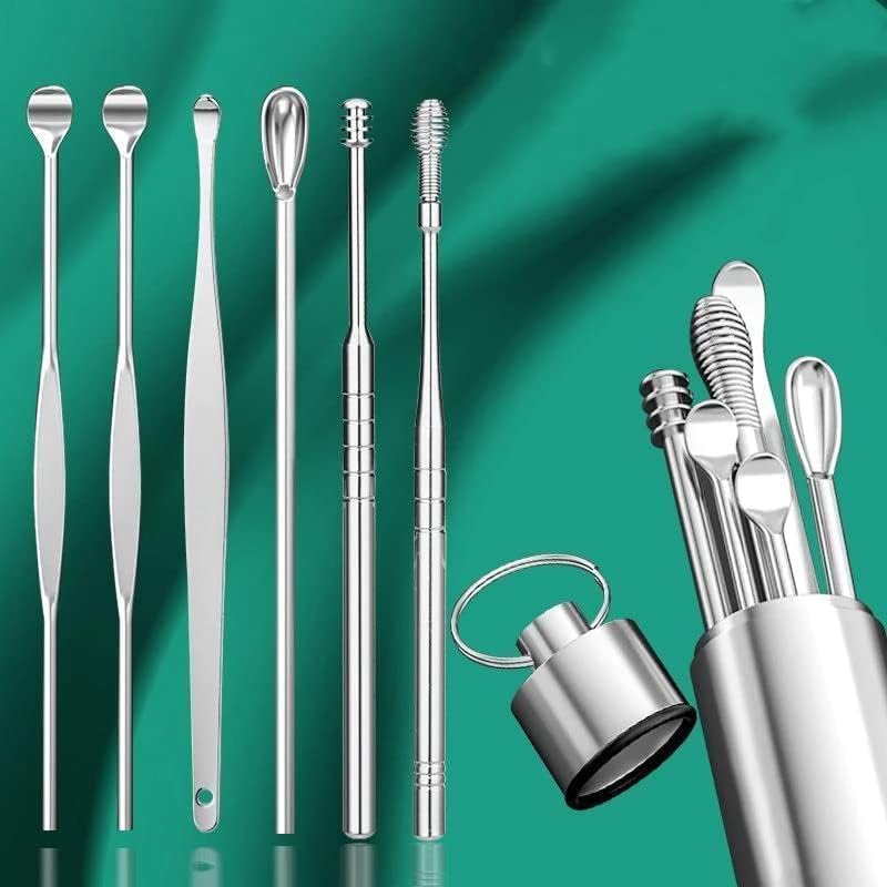 Ear Wax Cleaner (6 Pc) Reusable Ear Removal Kit – Steel Ear Cleansing Tool Set with Spiral Ear Curette, U-Shaped Pick, Cleaning Brush & Storage Case for Kids, Men & Women (Multi) - Image 5