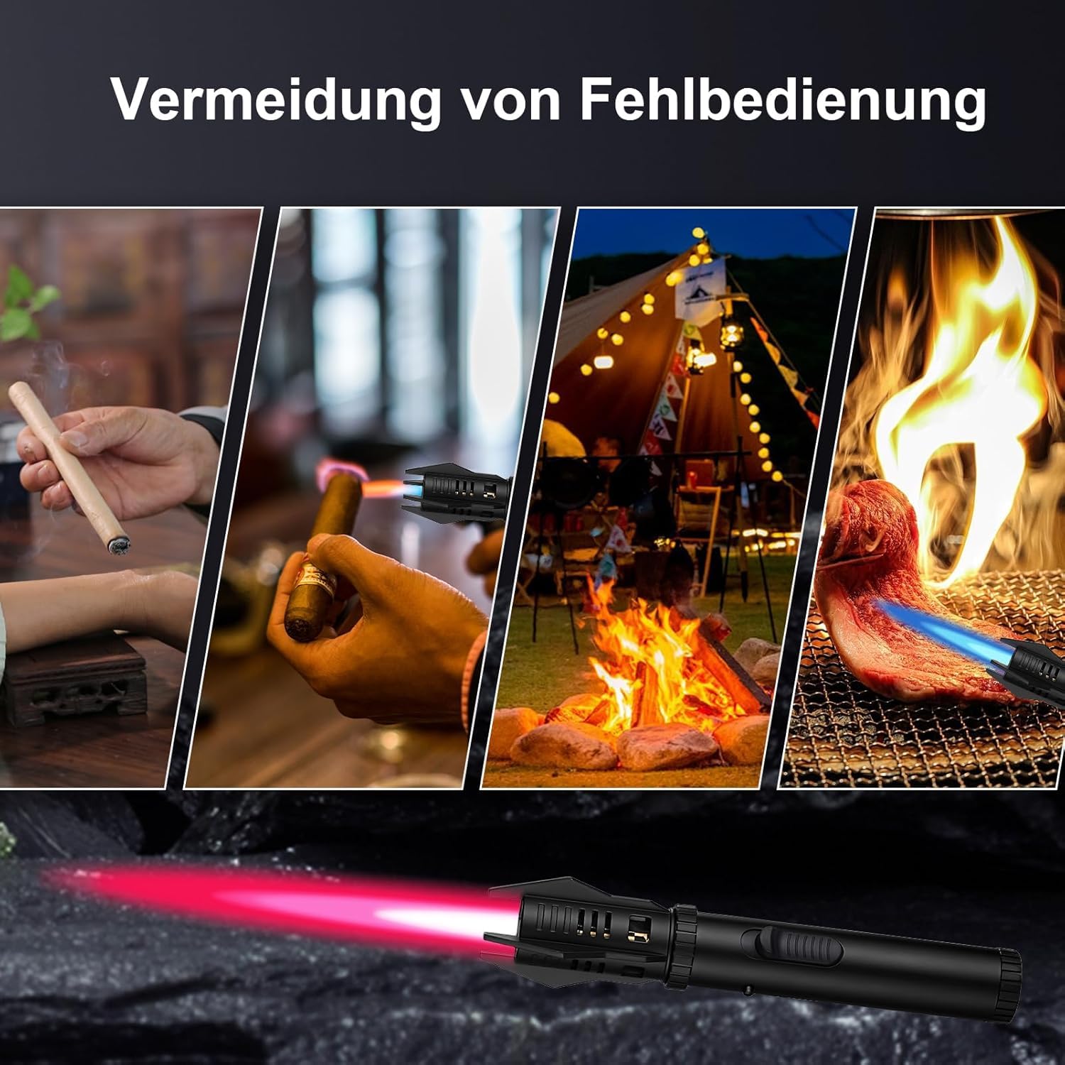 Jet Torch Butane Lighter – Green Flame Playing Card Design, Windproof Refillable Lighter with UV Currency Detector, Exquisite Gift Box for Men, Birthday & Festival Gift - Image 6