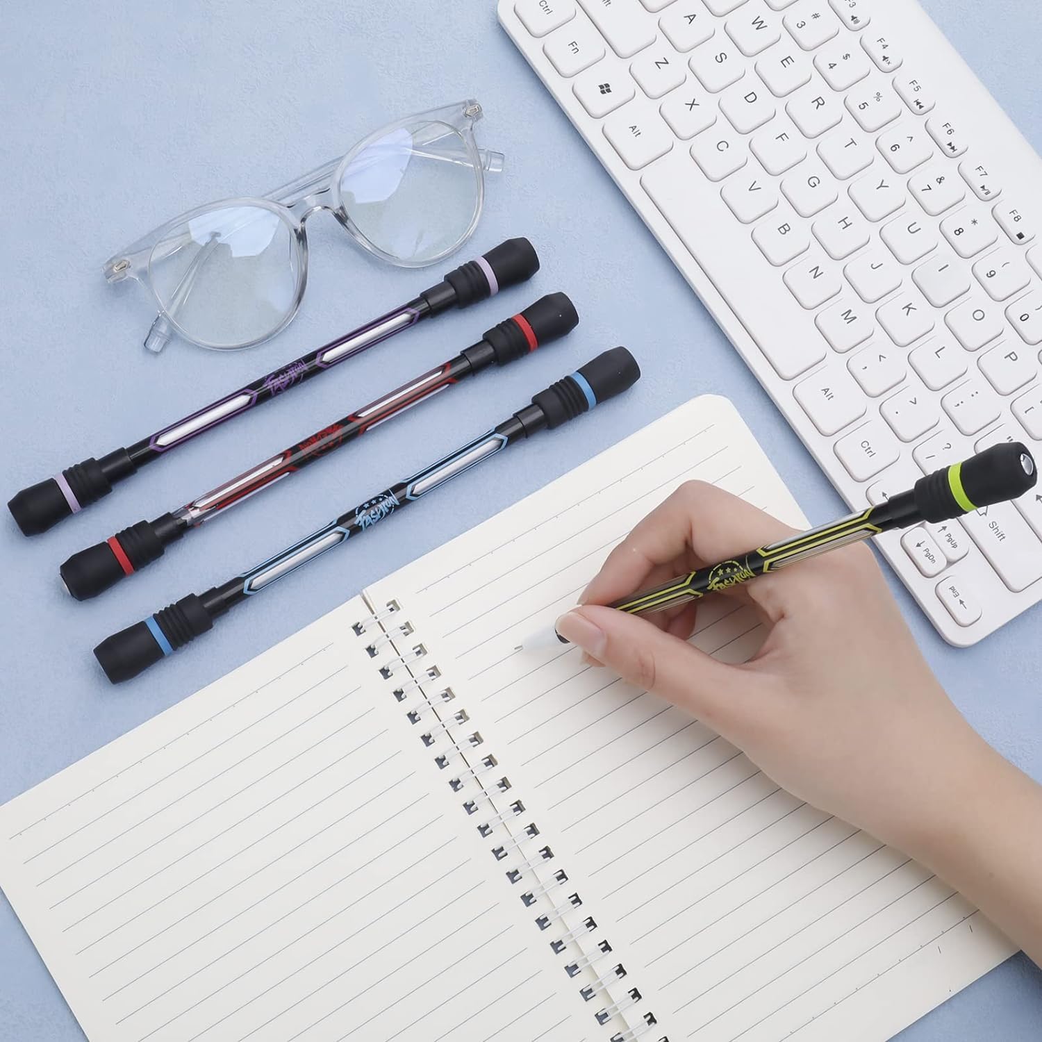 Spinning Rotatable Finger Pen – Non-Slip Coated Rolling Ballpoint Pen with Weighted Ends for Tricks, Fidgeting & Writing (1 Pc) - Image 5