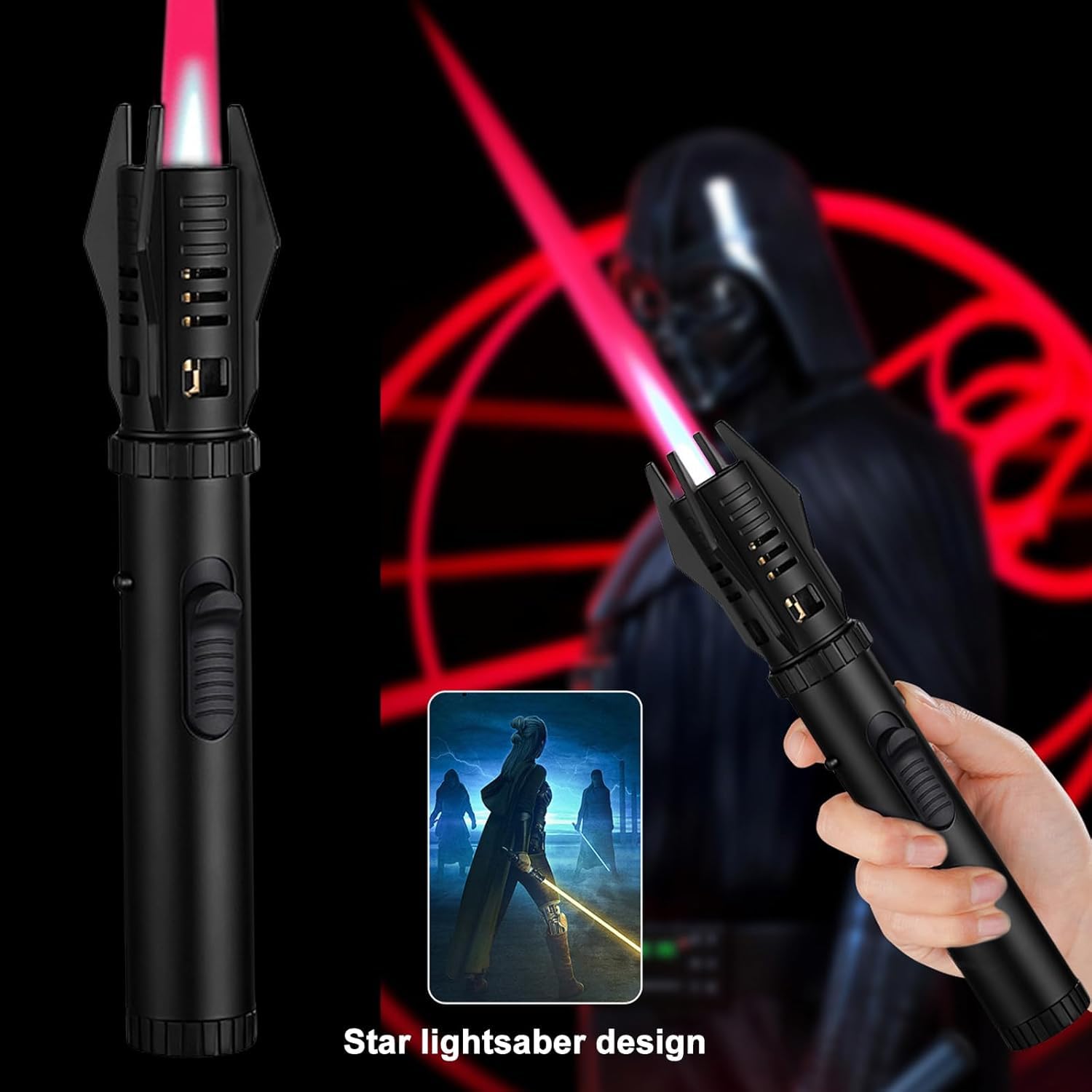 Jet Torch Butane Lighter – Green Flame Playing Card Design, Windproof Refillable Lighter with UV Currency Detector, Exquisite Gift Box for Men, Birthday & Festival Gift - Image 8