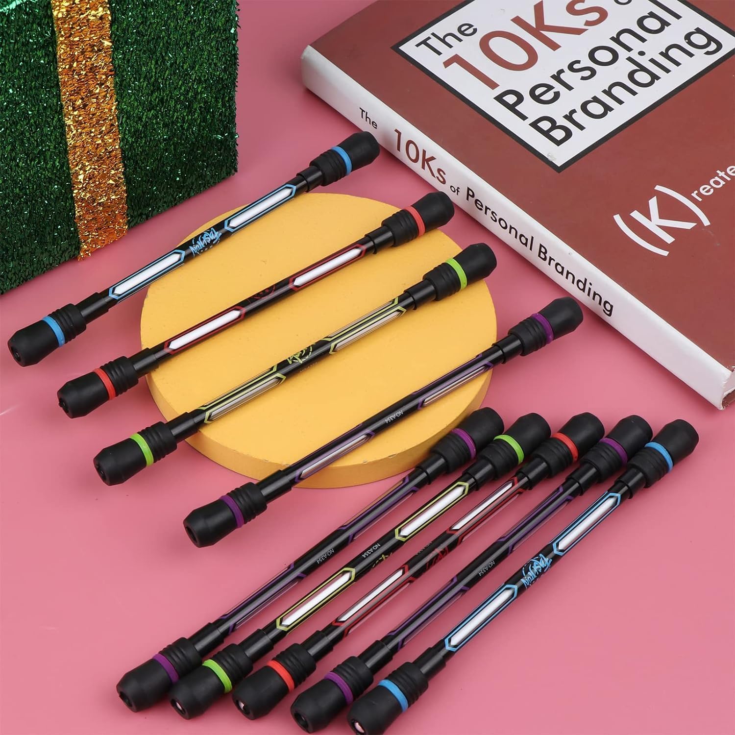 Spinning Rotatable Finger Pen – Non-Slip Coated Rolling Ballpoint Pen with Weighted Ends for Tricks, Fidgeting & Writing (1 Pc) - Image 7