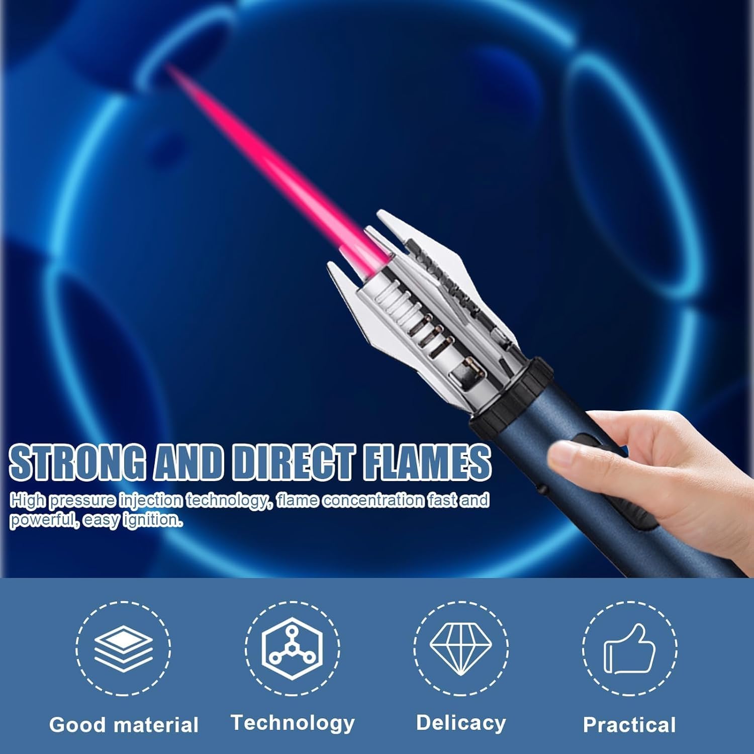 Jet Torch Butane Lighter – Green Flame Playing Card Design, Windproof Refillable Lighter with UV Currency Detector, Exquisite Gift Box for Men, Birthday & Festival Gift - Image 9