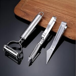 3-in-1 Stainless Steel Vegetable Peeler with Sharp Blades