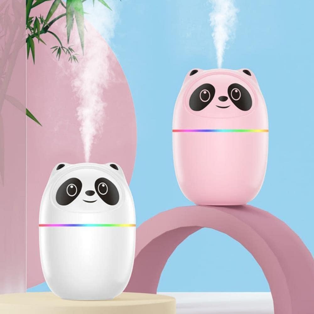 Cute Panda Mini Humidifier with 7-Color Night Light