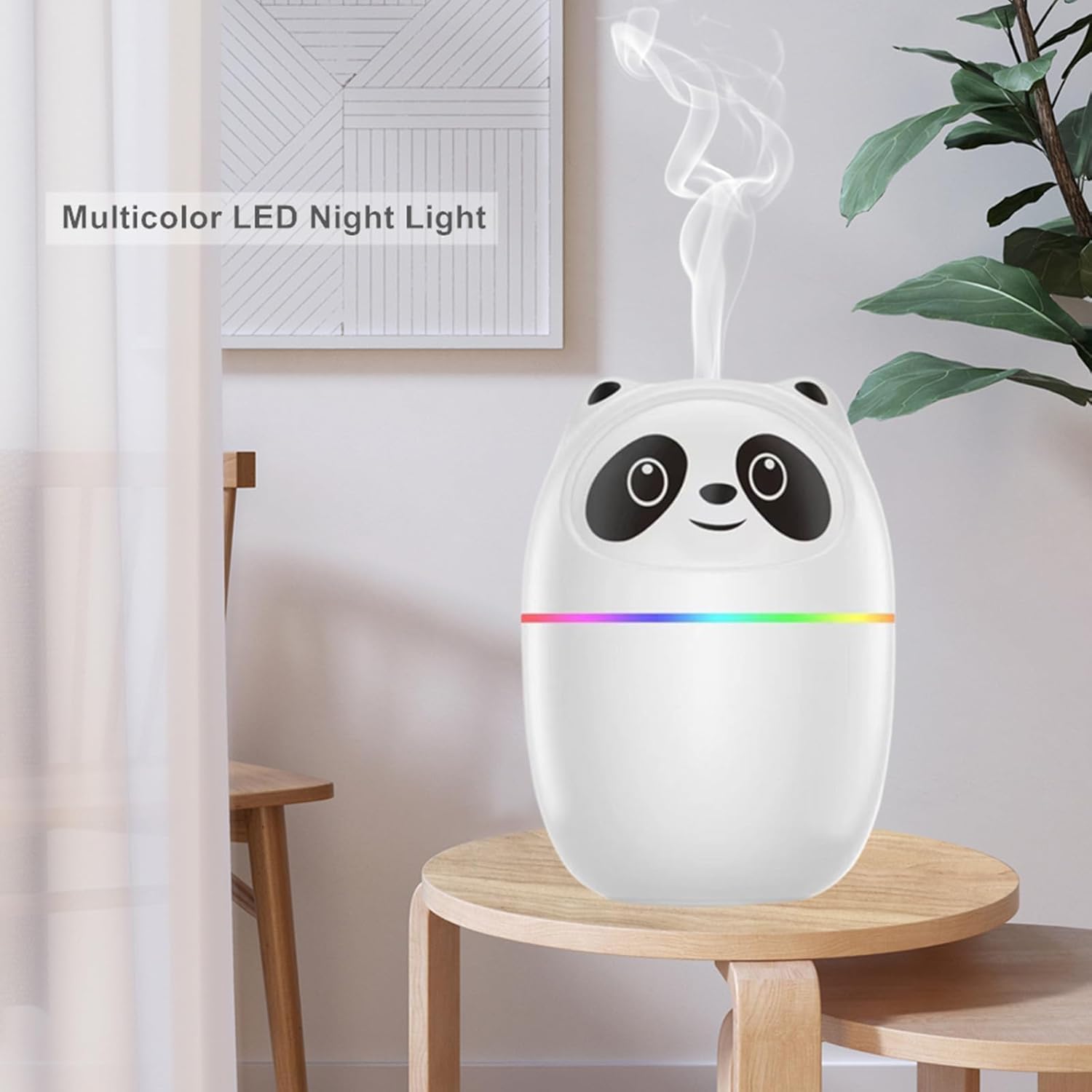 Cute Panda Mini Humidifier – Portable Desk Air Humidifier with 7-Color Night Light, 2 Spray Modes, 6-Hour Run Time & Super Quiet Operation | Car, Office & Bedroom - Image 2