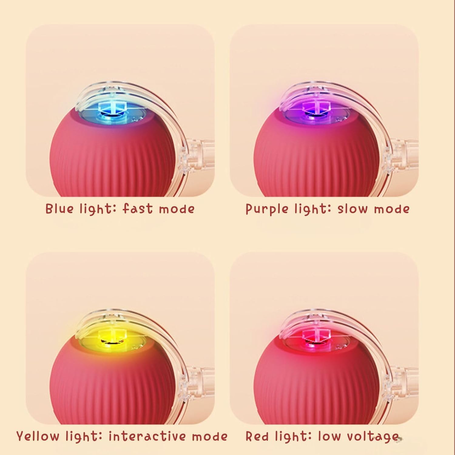 Interactive Smart Cat and Dog Rolling Ball Toy – 360° Automatic Self-Moving Pet Toy with Motion Sensor, Rechargeable Silicone Chase Ball with Tail Rope, Indoor Dog & Cat Boredom Buster - Image 3