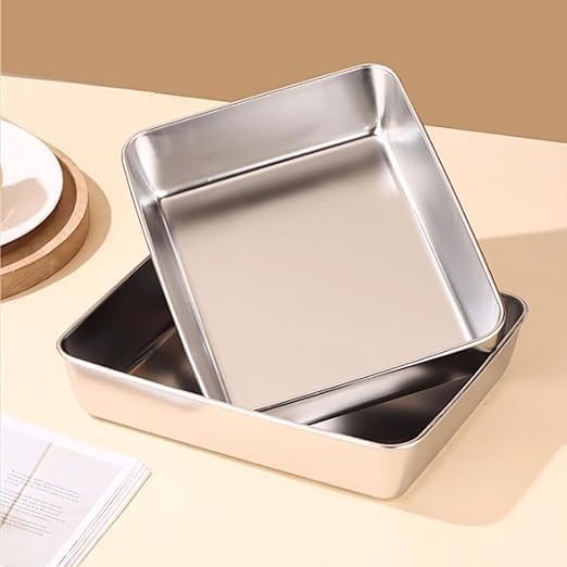 Stainless Steel Food Storage Container with Lid | Oven-Safe Baking Tray & Cooking Pan | Rectangle Plate for Meal Prep, Serving, Leftovers & Kitchen Storage - Image 6