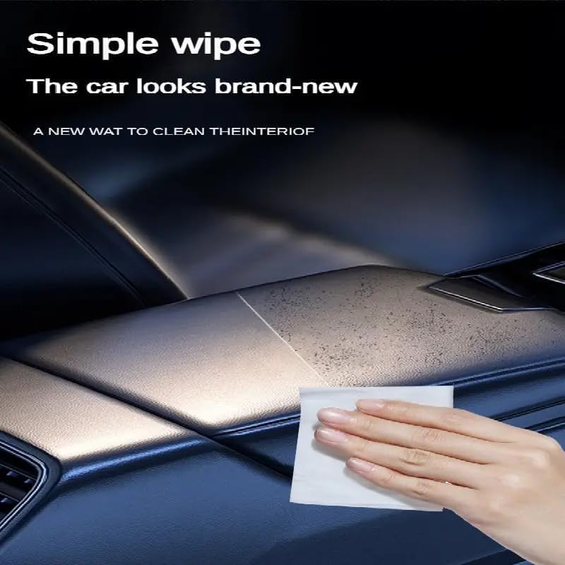 Cleaning car leather seat with Car Interior Cleaning Wet Wipes Tissue Paper