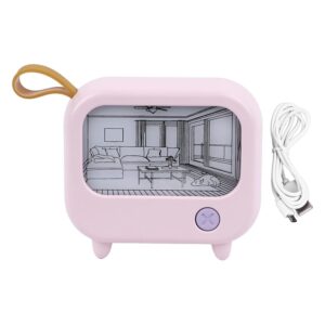 Pink Light Painting Night Light LED TV Shape Lamp