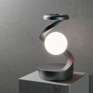 Spiral Rotating Desk Lamp with Levitating Moon Orb