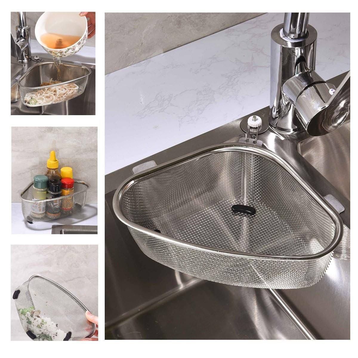 Stainless Steel Dish Rack Drain Basket with Drip Tray