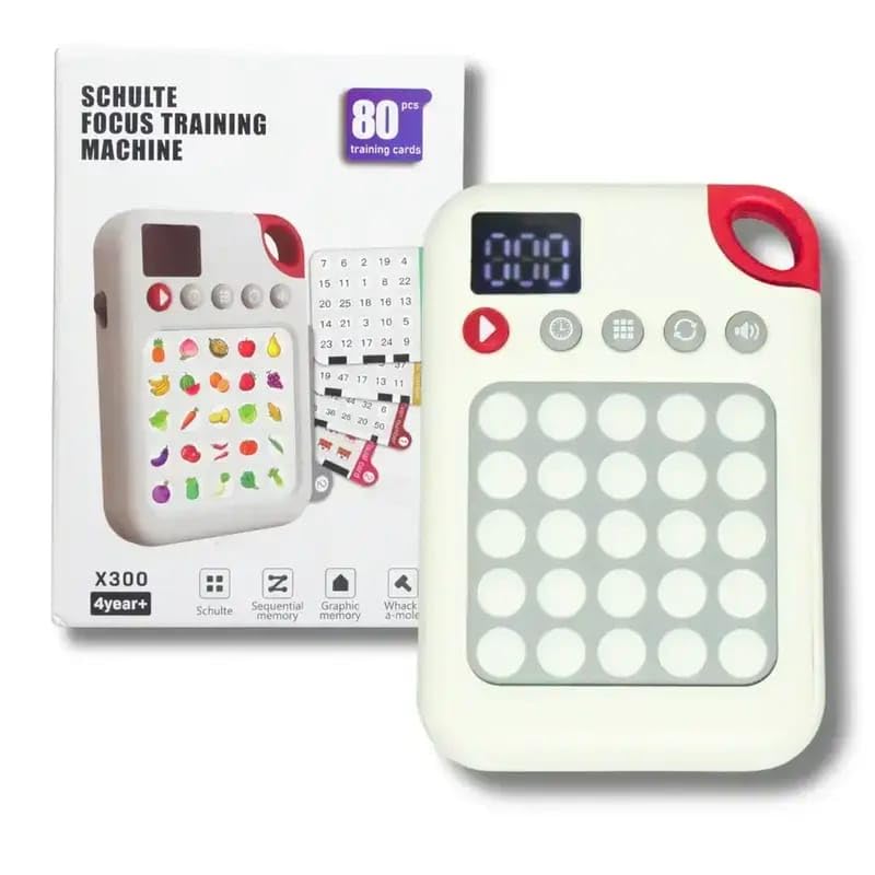 Kids Schulte Focus Training Machine X300 | Educational Memory Game for Kids with 80 Flash Cards | English Talking Learning Toy for Toddlers | Early Education USB Rechargeable Schulte Square Focus Trainer - Image 2