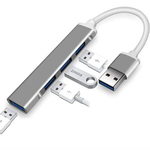 4-Port USB 3.0 Hub High-Speed Aluminum Adapter for PC & MacBook