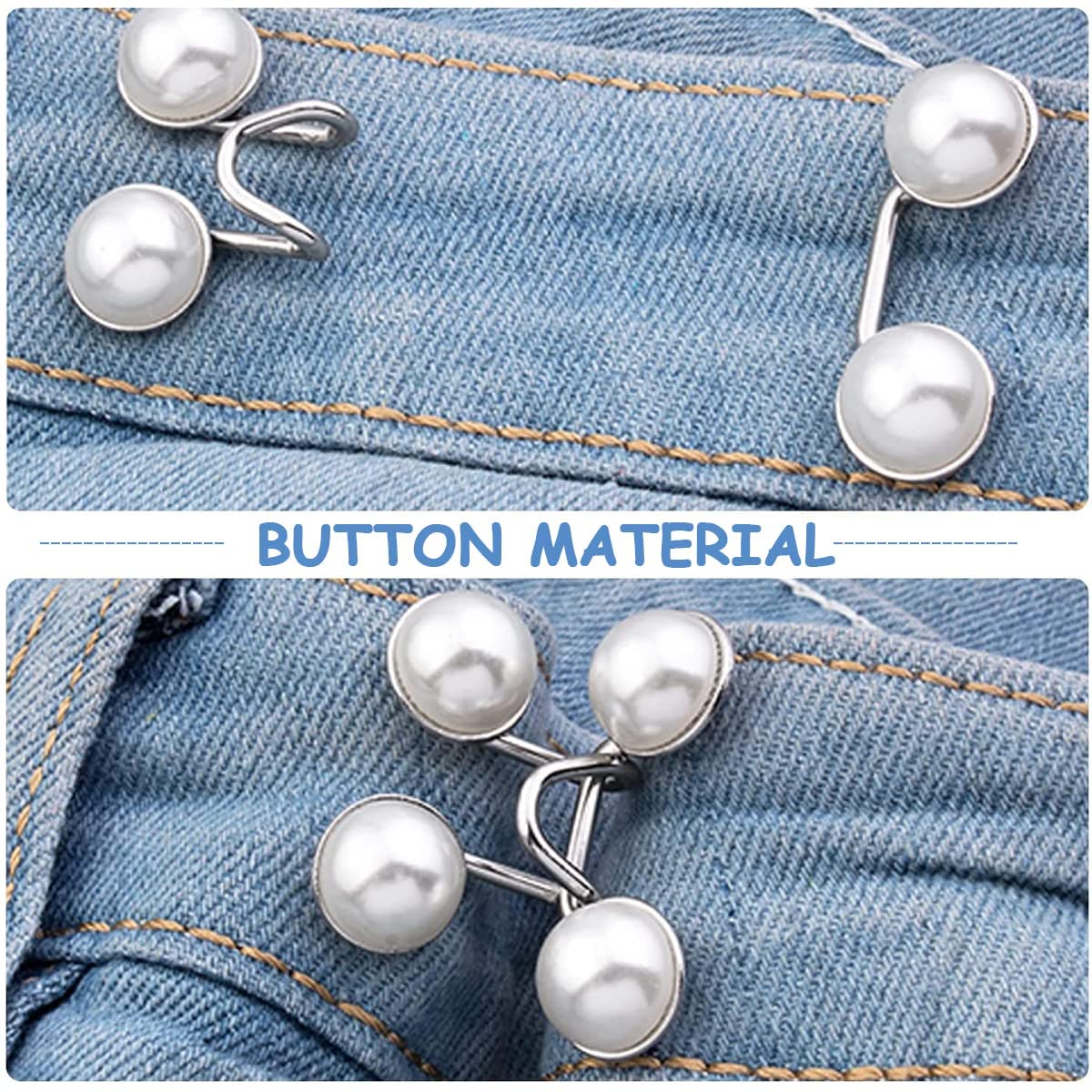 Set of 2 Adjustable Waist Buckles for Jeans & Pants – Instant Detachable Button Pins | Reusable Waist Resizer for Skirts, Robes, Trousers | No-Sew Waist Tightener - Image 2