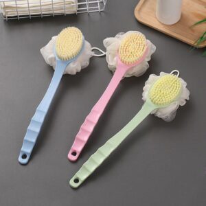 2-in-1 Loofah with Handle Double Sided Bath Brush