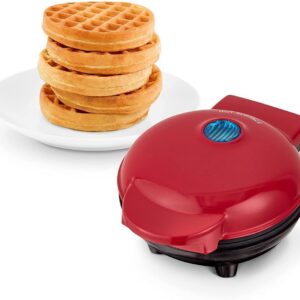 Electric Non-stick Mini Waffle Maker | Compact Belgian Waffle Iron for Hash Browns, Keto Snacks, Sandwiches & Eggs | Easy to Clean (Mint)