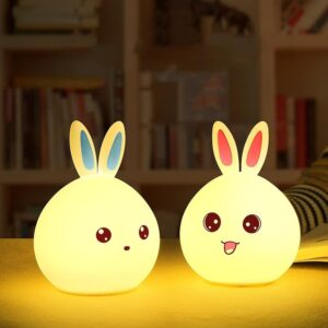 Cute Bunny Night Light Silicone LED Lamp