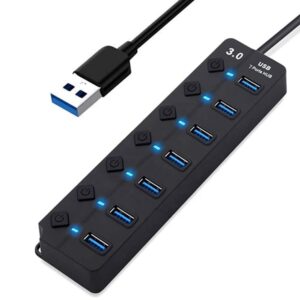 USB 3.0 Hub with Switches and LED Indicators
