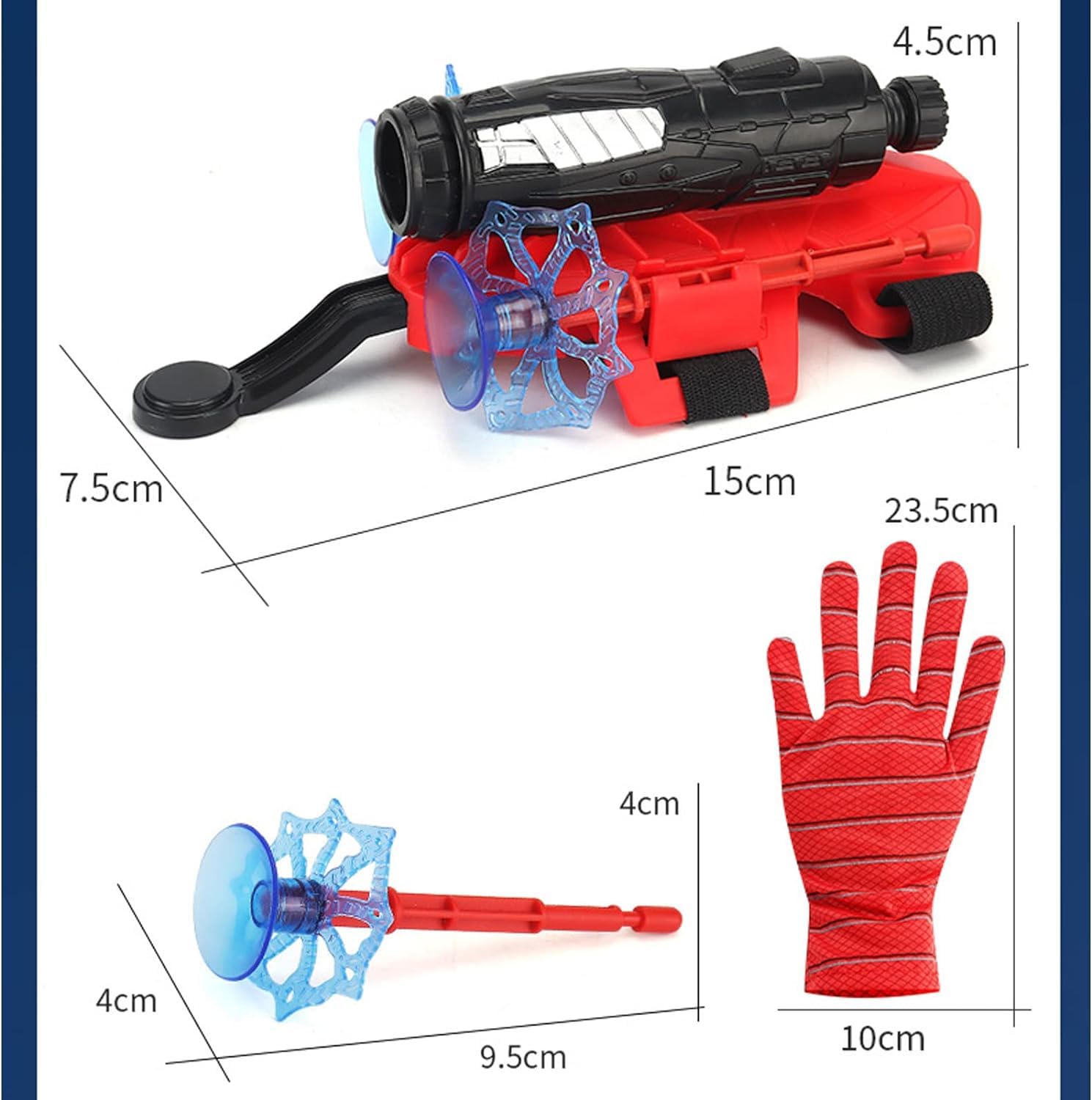 Spider Web Shooters Toy for Kids | Spiderman Hand Gloves Hero Launcher Wrist Toy Set | Cosplay Bracers with Sticky Wall Soft Bombs | Role Play & Party Gift - Image 2