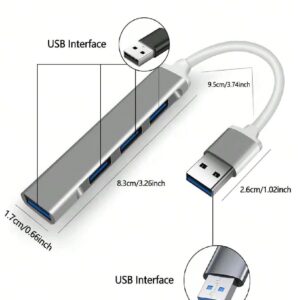 4-Port USB 3.0 Hub High-Speed Aluminum Adapter for PC & MacBook