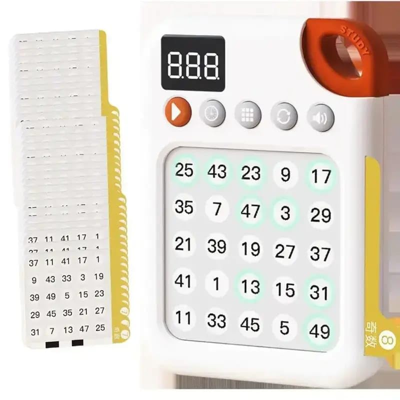 Kids Schulte Focus Training Machine X300 | Educational Memory Game for Kids with 80 Flash Cards | English Talking Learning Toy for Toddlers | Early Education USB Rechargeable Schulte Square Focus Trainer - Image 3