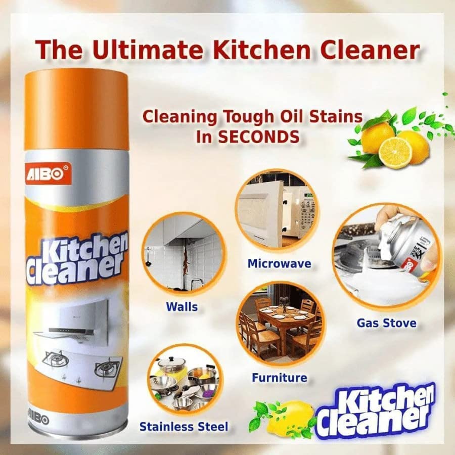 Kitchen Cleaner Spray Oil & Grease Stain Remover | Magic Foam Degreaser Spray for Stove, Chimney & Tiles | Multipurpose Kitchen Cleaning Spray (500ml) - Image 2