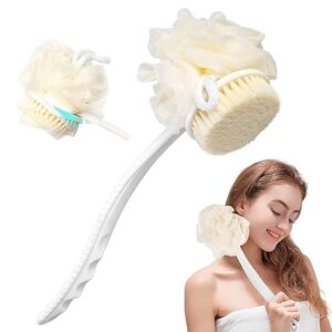 2-in-1 Loofah with Handle Double Sided Bath Brush