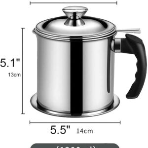 Stainless Steel Oil Strainer Pot with Fine Mesh Filter