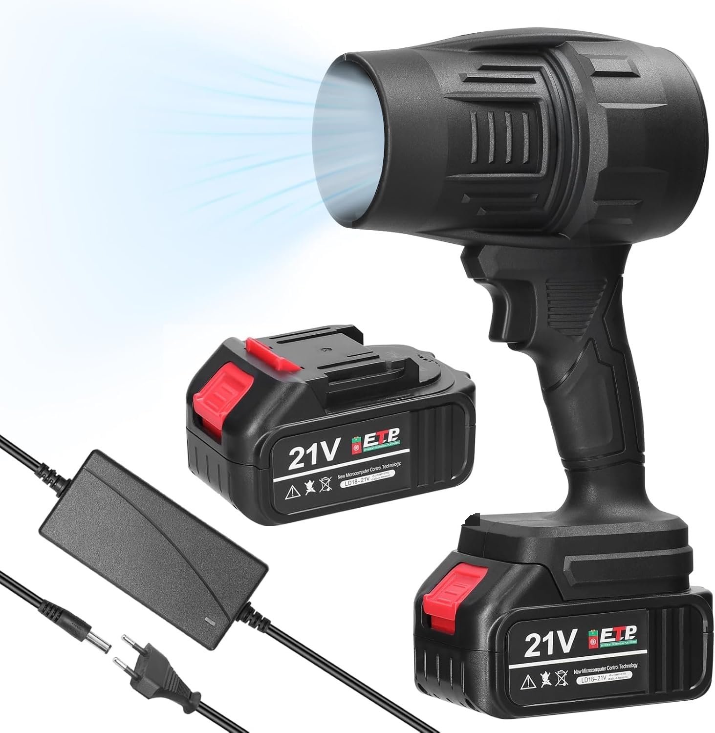 Seese Cordless Leaf Blower with Li-Ion Battery & Charger | Lightweight Portable Electric Blower for Lawn Care, Patio Cleaning, Dust & Leaves Removal - Image 2