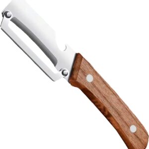 Multi-Functional Stainless Steel Vegetable Peeler with Wooden Handle
